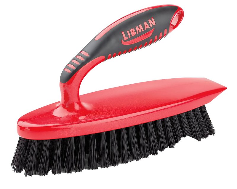 Libman 525 Scrub Brush 2.75" W Medium Bristle 5" Polypropylene Handle Black/Red