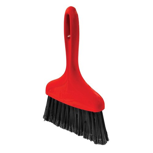 Libman 907 Whisk Broom, 7 in Sweep Face, 5 in L Trim, PET Bristle, 11-3/4 in OAL, Polypropylene Handle Black/Red