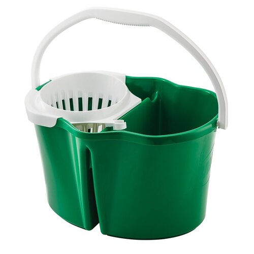 Clean and Rinse Bucket, 4 gal, Polypropylene, Green