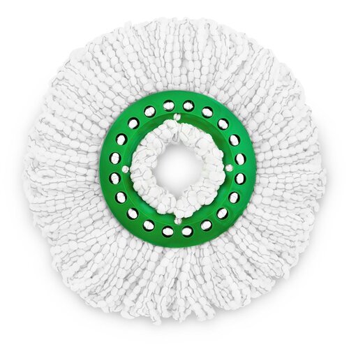 Tornado Spin Mop Refill, Snap-On, Microfiber, Green/White