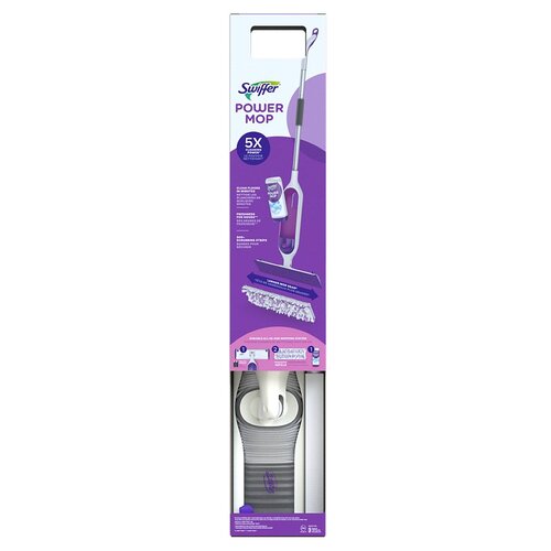 SWIFFER 07241 Spray Mop Kit Power Mop 14.5" W Dry/Wet Purple/White