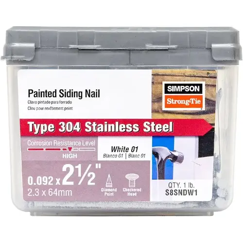 Nail 6D 2" Siding Coated Stainless Steel Round Head 1 lb Coated