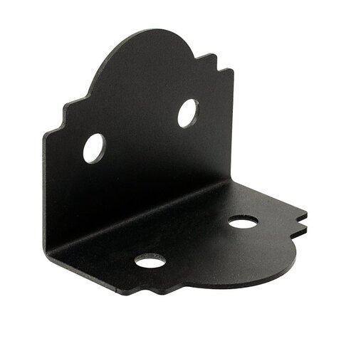 Mission 90 deg Angle, 3-1/2 in W, 3-3/4 in D, 5 in H, Steel, Black, Powder-Coated