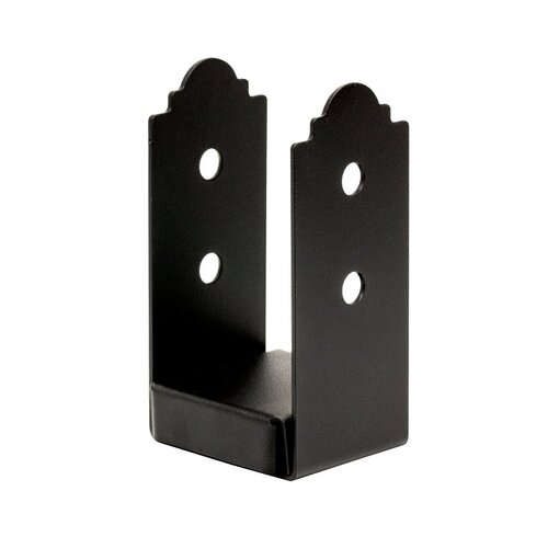 APB Post Base, 4 x 4 in Post, 16 ga Gauge, Steel, Black, Powder-Coated/ZMAX