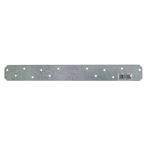 HRS Strap Tie, 12 in L, 1-3/8 in W, Steel, Galvanized, Fastening Method: Nail Silver