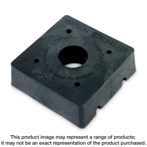 CPS Standoff Post Base, 4 x 4 in Post, Composite Plastic, Black