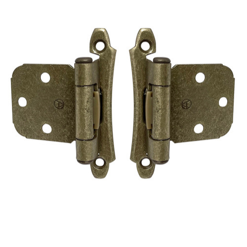 Self Closing Variable Overlay Flush Cabinet Hinges For Kitchen And Home Hardware Burnished Brass Pair