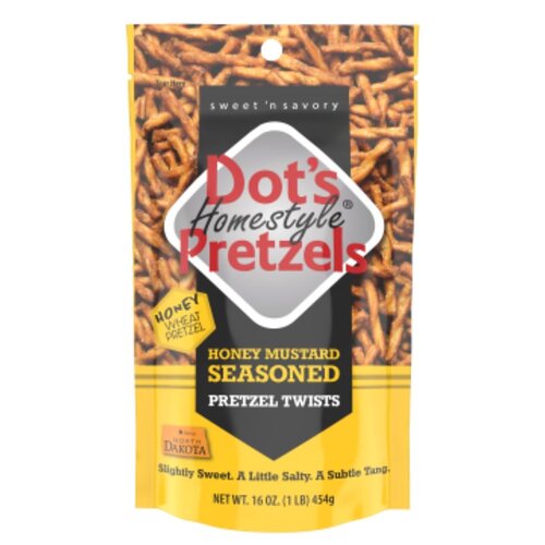 7002- DP Mustard Pretzel Twists, Honey Flavor, 16 oz