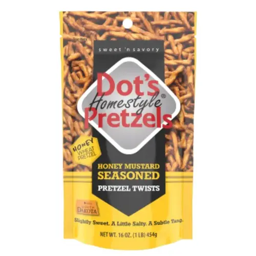 7002- DP Mustard Pretzel Twists, Honey Flavor, 16 oz - pack of 10