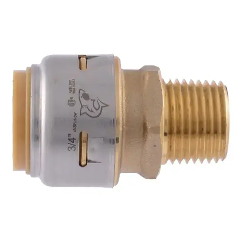 Max Pipe Coupling, 3/4 in PTC x 1/2 in FNPT, Brass, 250 psi Pressure