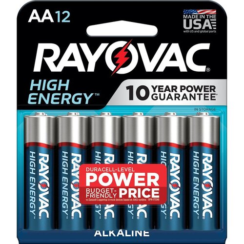 Rayovac 815-12T 815-12K Battery, AA Battery, Alkaline - pack of 12