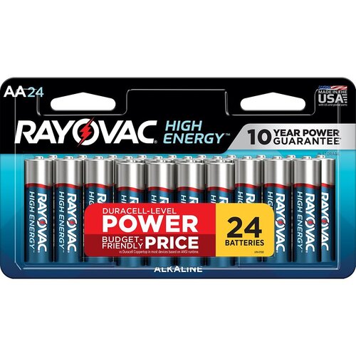 Rayovac 815-24LTK Battery, 1.5 V Battery, AA Battery, Alkaline, 24/PK - pack of 24