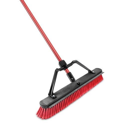 Push Broom with Squeegee High Power Polyethylene Terephthalate 24" Black/Red