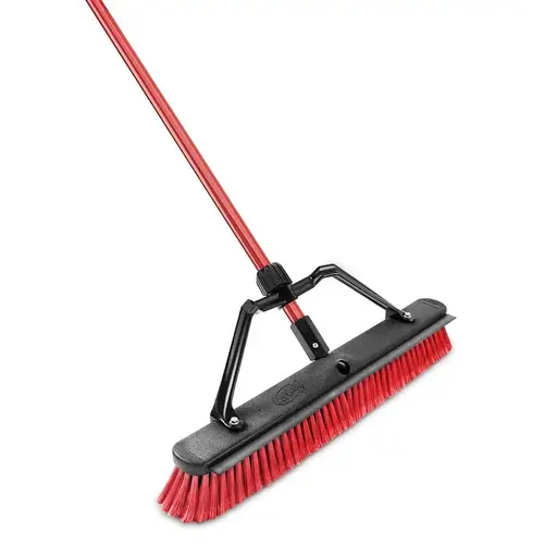 Push Broom with Squeegee High Power Polyethylene Terephthalate 24" Black/Red