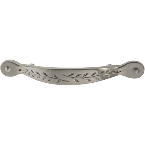 Handle, Zinc Amerock Nature's Splendor Collection, satin nickel nickel plated, satin-finish