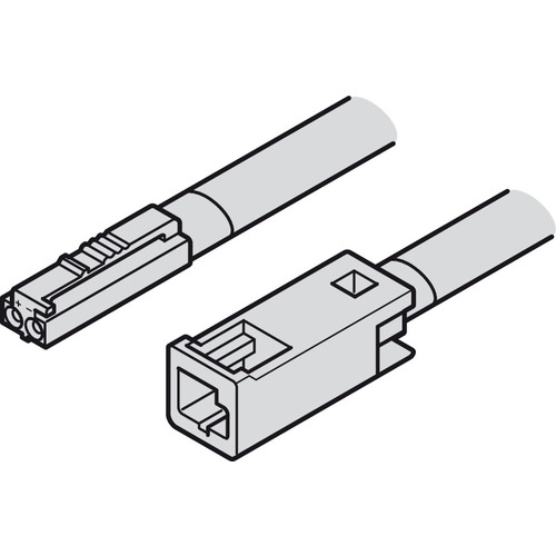 CL3R Extension lead, Hafele Loox5 monochrome, 24 V, 18 AWG 118 1/8" for In-wall leads; designed to be routed behind drywall, Length: (118 1/8") 3000 mm