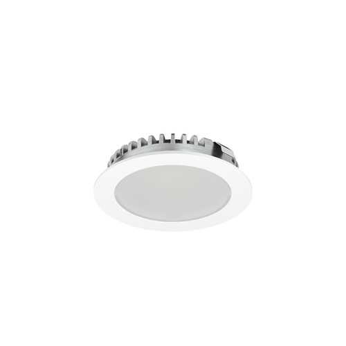 Recess Mounted Downlight, Round, Hafele Loox LED 2094, zinc alloy, 12 V 54 lm/W 135 lm Aluminum, Light color: Warm white 2700 K, luminous flux: 135 lm, white