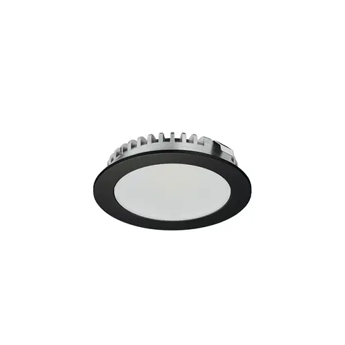 Recess Mounted Downlight, Round, Hafele Loox LED 3094, zinc alloy, 24 V 56 lm/W 140 lm Aluminum, Light color: Warm white 2700 K, luminous flux: 140 lm, black