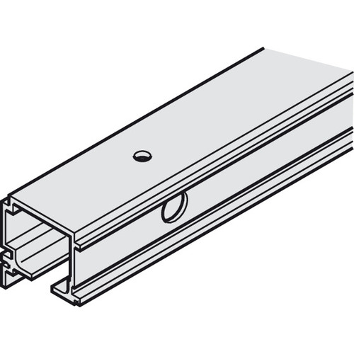 Single Running Track, Pre-Drilled, for Wall Mounting or Ceiling Installation, 39 x 41 mm (W x H) 11' 5 13/16" For Hawa, length: 3.5 m (11 5 13/16"), anodized blank