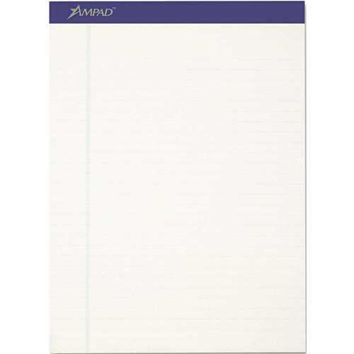EARTHWISE 100% RECYCLED PERFORATED PADS, LEGAL/WIDE RULE, LETTER, WHITE