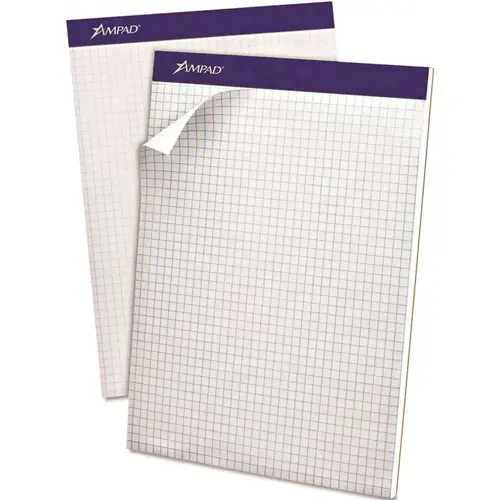 EVIDENCE QUAD DUAL-PAD, QUADRILLE RULE, LETTER, WHITE, 100-SHEET PAD