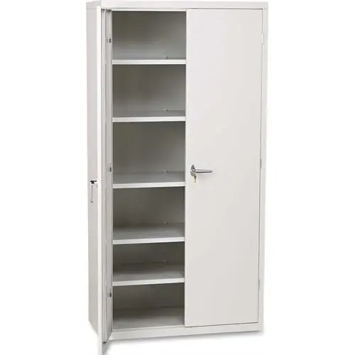 ASSEMBLED STORAGE CABINET, 36W X 18-1/4D X 71-3/4H, LIGHT GRAY