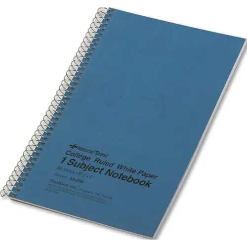 SUBJECT WIREBOUND NOTEBOOK, COLLEGE RULE, 6 X 9-1/2, WE, 80 SHEETS/PAD