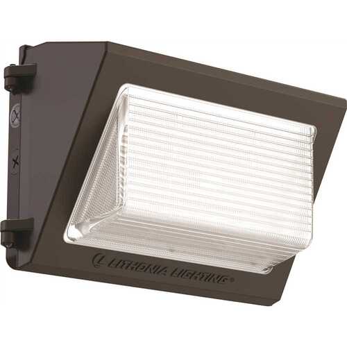 Contractor Select TWR2 400- Watt Equivalent Integrated LED Dark Bronze Wall Pack Light, Adjustable Lumens and CCT