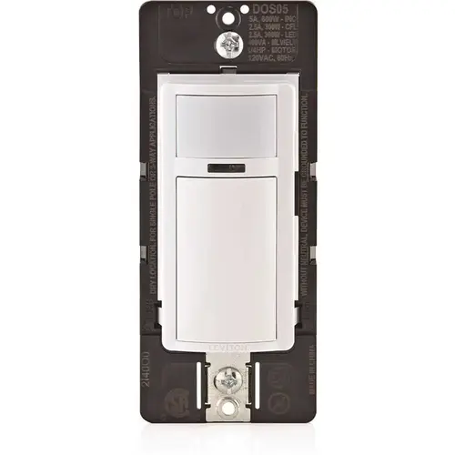 Decora In-Wall Humidity Sensor For Bath Exhaust Fan Single Pole White