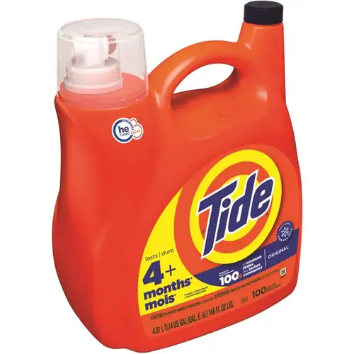 TIDE 3077207618 146 Fl. Oz. Original Scent Liquid Laundry Detergent 100-Loads - pack of 4