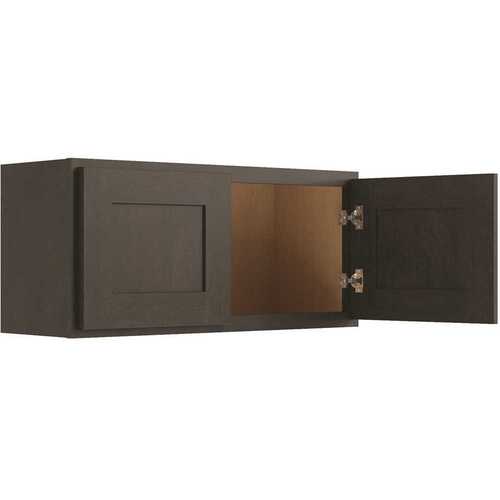 CNC CABINETRY L02-3312 Cabinetry 33" W X 12" H Wall Cabinet, Luxor Smoky Grey