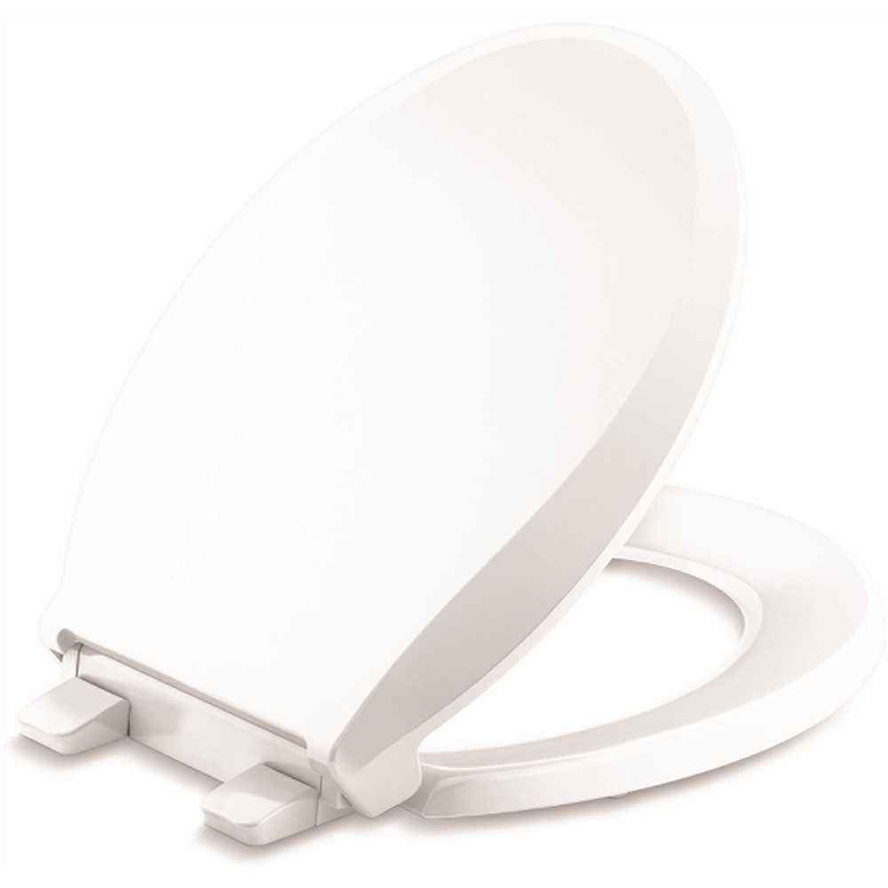 Kohler 4639-RL-0 Cachet ReadyLatch Quiet-Close Round Toilet Seat, White