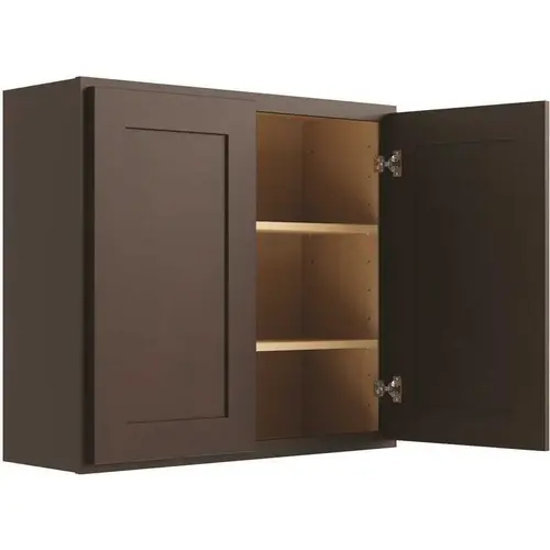 Cabinetry 27" W X 30" H 2 Door Wall Cabinet, Luxor Espresso