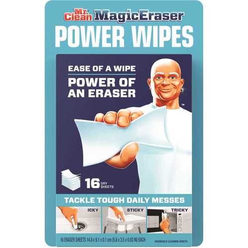MR. CLEAN 3077202515 Power Wipes Magic Eraser Cleaning Sheets