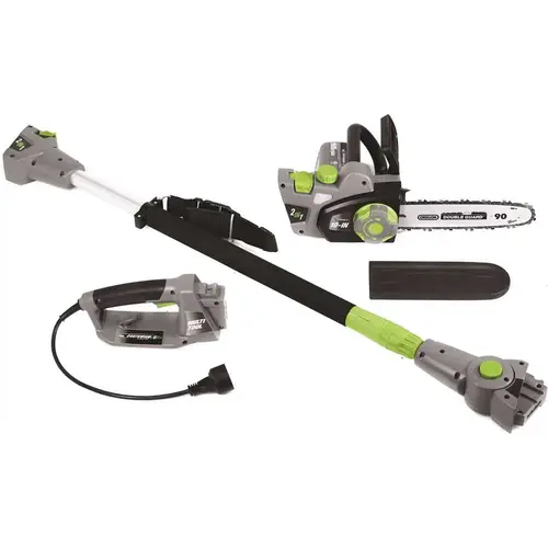 EARTHWISE CVPS43010 10 in. 6 Amp Electric 2-in-1 Convertible Pole Chainsaw Gray