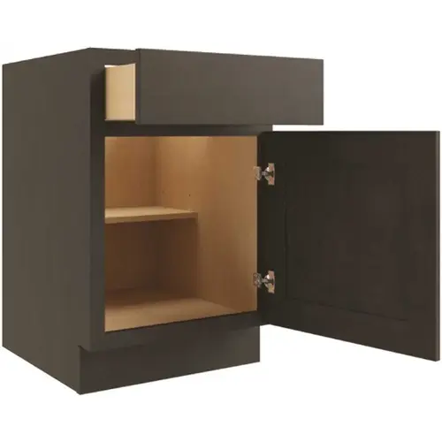 Cabinetry 15" W 1 Door Base Cabinet R, Luxor Smoky Grey