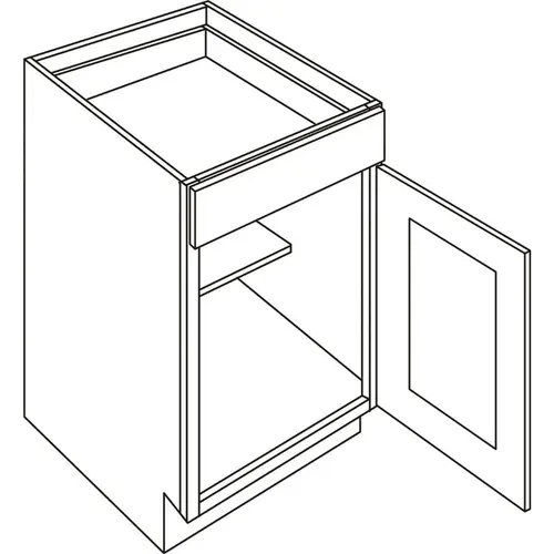 Cabinetry 18" W 1 Door Base Cabinet L, Country Oak