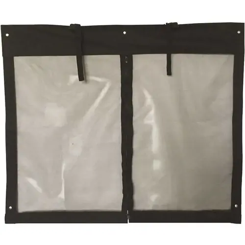 18 ft. x 7 ft. Black Snap-On Garage Door Screen with Zipper