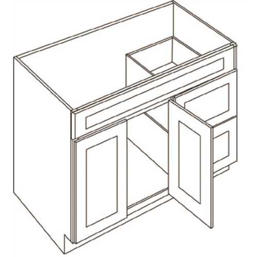 Cabinetry Country Oak Vanity Base Cabinet, Right-Side Drawers 42w X 32.5h