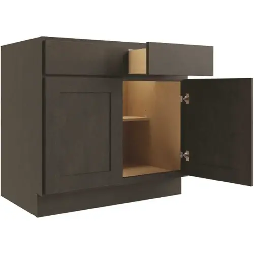 Cabinetry 36" W 2 Drawer 2 Door Base Cabinet, Luxor Smoky Grey