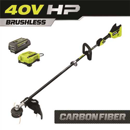 40V HP Brushless 15 in. Cordless Carbon Fiber Shaft Attachment Capable String Trimmer with 4.0 Ah Battery and Charger