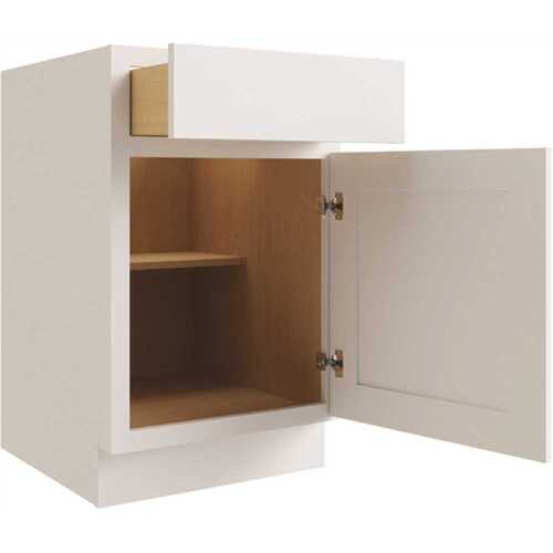 Cabinetry 18" W 1 Door Base Cabinet L, Luxor White