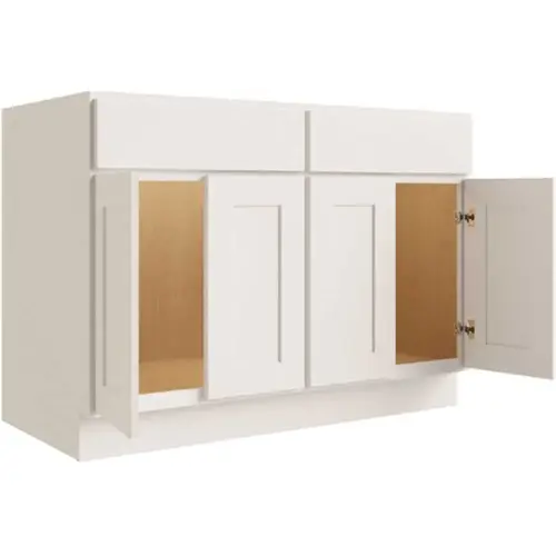 Cabinetry Luxor White Sink Base Cabinet 48w X 34.5h