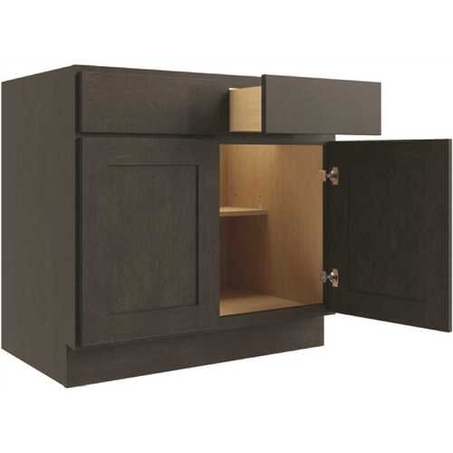 Cabinetry 30" W 2 Drawer 2 Door Base Cabinet, Luxor Smoky Grey