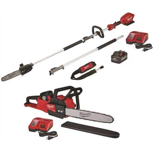 Milwaukee 2825-21PS-2727-21HD M18 FUEL 10 in. 18-Volt Lithium-Ion Brushless Cordless Pole Saw & 16 in. Chainsaw Combo Kit with Two Batteries