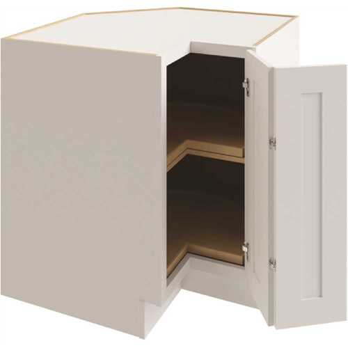 Cabinetry Luxor White Square Corner Base Cabinet, Lazy Susan 33w X 33h