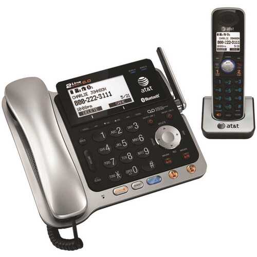 AT and T AT TL86109 BDD GB US DECT 6. 0 2-Line Corded/Cordless Bluetooth Phone System