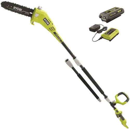 40V 10 in. Cordless Battery Pole Saw with 2.0 Ah Battery and Charger Green