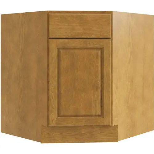 Cabinetry Country Oak Diagonal Corner Sink Base Cabinet 32w X 34.5h Left