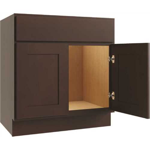 Cabinetry 30" W 2 Door Vanity Sink Base Cabinet, Luxor Espresso